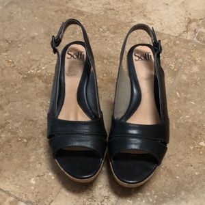 Size 8 leather sandal 3 in heel